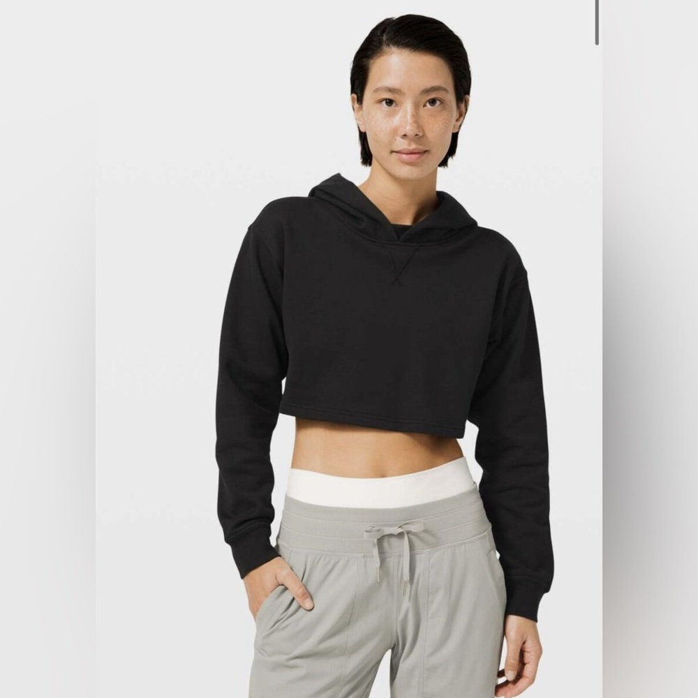 Lululemon All Hours Cropped Hoodie Black
